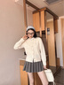 Teenie Weenie【趙露思同款】小熊女裝毛針織衫2025秋季新款復古四季絞花開衫 象牙白 XS 曬單實拍圖