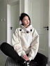 魯雅爾美式復(fù)古白灰色連帽衛(wèi)衣女春秋季新款重磅寬松百搭小個(gè)子潮流外套 白灰色 常規(guī)款 L 曬單實(shí)拍圖