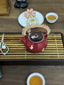 逸品春秋鋦銀蝶影瓊珠提梁壺家用過(guò)濾茶壺陶瓷功夫茶具泡茶器防燙泡茶壺 （鋦銀）蝶影瓊珠提梁壺【正紅】 曬單實(shí)拍圖