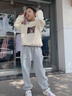 小豬彼特女童褲子春秋2025新款兒童女孩秋裝中大童秋季運動(dòng)褲秋款灰色衛褲 5333灰色【春秋款】 160 cm 曬單實(shí)拍圖