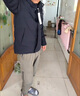 波司登（BOSIDENG）【反季】羽絨服新國標90絨男短款新升級版型高包容連帽保暖外套 黑黛青5177 M 175/96A 曬單實拍圖