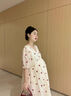 ARTFULMOM英國孕婦夏裝連衣裙2025新款薄款甜美短袖時尚大碼寬松顯瘦孕婦裙 米杏色 M 曬單實(shí)拍圖