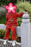 Shining Moment丨金玉滿堂 寶寶周歲禮服純棉兒童漢服紅色新年分體套裝周歲衣服 長袖上衣&長褲兩件套 90 曬單實拍圖