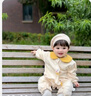 優(yōu)奇嬰兒衣服秋裝超萌可愛哈衣嬰幼兒寶寶連體衣洋氣爬服春秋季外出服 米黃 73cm 曬單實拍圖