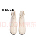 百麗（Belle）優(yōu)雅舒適羊皮時(shí)裝靴女商場(chǎng)同款顯瘦短靴B9B1DDD4 米白 36 (230mm) 曬單實(shí)拍圖
