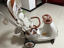 bebehaha搖搖樂(lè)嬰兒搖搖車推車二合一兒童手推車遛娃神器搖依搖車 旗艦款-橄欖棕【坐墊+四季頭枕】 曬單實(shí)拍圖