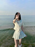 菲洛曼（FEILUOMAN）水手服秋野眠【藍(lán)風(fēng)鈴】日系學(xué)院風(fēng)秋季校供水手服百褶裙收腰jk制 藍(lán)風(fēng)鈴短袖+39cm短裙+藍(lán)領(lǐng)結(jié)+氣 XL110-120斤 均碼 曬單實(shí)拍圖