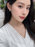 中國珠寶純銀璀璨蝴蝶結耳釘女2025新款輕奢耳墜耳飾紀念日生日禮物送女友 曬單實(shí)拍圖