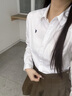 POLOWALK純棉白色襯衫女2025秋季新款保羅女士通勤純色長(zhǎng)袖襯衣經(jīng)典馬標(biāo) 白色 L (165) 曬單實(shí)拍圖