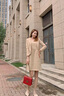 皮爾卡丹（pierre cardin）杏色西裝套裝女春秋新款小個子職業(yè)裝氣質(zhì)女神范休閑西服外套套裙 紅色外套+紅色連衣裙 3XL  【130斤~139斤】 曬單實拍圖