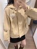 Teenie Weenie小熊女裝2025年秋季新款時尚寬松連帽學(xué)院感休閑外套 卡其色 M 曬單實拍圖
