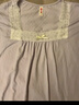 芬騰睡裙女2025年夏季新款棉蕾絲方領(lǐng)提花短袖家居服睡衣 曬單實(shí)拍圖
