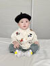 G. DUCKKIDS小黃鴨炸街親子裝刺繡小狗毛衣秋冬韓版一家三口寬松套頭母女針織 白色 66 嬰兒哈衣 (8-13斤) 曬單實拍圖
