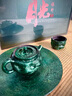 花桓手作侘寂風(fēng)紫砂蓋碗茶杯不燙手大漆泡茶碗創(chuàng)意漆器功夫茶蓋杯 大漆祖母綠茶壺小套組 曬單實(shí)拍圖