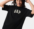 Gap男女裝純棉印花logo短袖T恤基礎款寬松上衣 黑色 XL (180/100A) 亞洲尺碼 曬單實(shí)拍圖