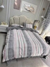 南極人（Nanjiren）南通牛奶絨四件套雙面絨羊毛絨被套冬季雙人200x230加厚保暖被罩 羊毛絨-灰白條紋【A類(lèi)母嬰級】 床單款 1.8四件套-被套200x230 曬單實(shí)拍圖