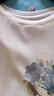 金菊基礎款真絲桑蠶絲花卉印花夏季圓領(lǐng)短袖通勤百搭日常女式T恤上衣 白色 L 曬單實(shí)拍圖