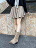 百麗（Belle）七夕禮物張凌赫同款夢幻沙丘西部靴女新商場款短靴BDU60DZ5預(yù)售 淺啡 37 曬單實(shí)拍圖