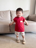 G.DUCKKIDS小黃鴨童裝男童套裝夏季新款帥氣兒童夏裝男孩衣服無袖背心兩件套 紅色 100 尺碼2~3歲【90-100cm】cm 曬單實拍圖