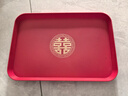 阿寶麗 結婚果盤(pán)喜糖盤(pán)客廳紅色喜慶敬酒托盤(pán)婚禮喜盤(pán)子婚慶用品方形 曬單實(shí)拍圖