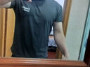 男士工地上班工作耐磨耐臟短袖T恤衣服便宜冰絲速干半袖打底衫-SL 短袖AMN-黑色+深灰 5XL 碼【175-195斤】 曬單實(shí)拍圖
