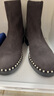 STUART WEITZMANSW女士EASYONPEARL系列經(jīng)典低跟珍珠裝飾圓頭短靴 灰色35.5 曬單實(shí)拍圖