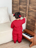 巴拉巴拉童裝兒童套裝寶寶兩件套秋冬裝夾棉保暖加厚可愛(ài)溫暖衣服 紅色蘋(píng)果好運貓60611 80 曬單實(shí)拍圖