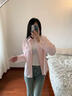 麓格立襯衫女外套2025春夏季慵懶感條紋寬松休閑襯衣通勤風(fēng)韓版薄外套 粉條紋襯衫 M 曬單實(shí)拍圖