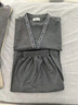 浪莎（LangSha）可定制浴袍洗澡汗蒸服男女大碼情侶睡衣桑拿服家居洗浴中心浴服 男款深灰色 棉麻汗蒸服 【清爽透氣】 XL 【量大優(yōu)惠/可定制】 曬單實(shí)拍圖