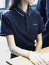 憶服服設高端定制t恤工作服短袖衫男女翻領polo衫文化廣告衫印logo工裝 藏青色 薄款 定制請咨詢客服 XL (175) 曬單實拍圖