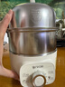 ankale煮蛋器 家用雙層304全鋼蒸艙蒸蛋器 定時自動斷電小型蒸鍋迷你電蒸鍋燉蒸煮一體 AJL-ZD13帶蒸碗 曬單實拍圖