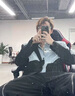 gxmy男模穿搭套裝短款墊肩牛仔外套發(fā)型師潮牌痞帥男裝一整套拼接夾克 圖色【三件套】 XL 曬單實(shí)拍圖
