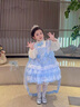 G.DUCKKIDS小黃鴨童裝愛莎公主裙兒童裙子女童連衣裙春秋季艾莎女孩生日禮服 裙子+拖尾腰鏈【不含毛衣】 120 尺碼5~6歲【110-120cm】cm 曬單實拍圖