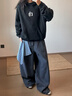 CHINISM CH赤塵經(jīng)典簡(jiǎn)約logo印花連帽衛(wèi)衣男士春秋款休閑情侶帽衫上衣 黑色 （偏寬松，建議拍小一碼） L 曬單實(shí)拍圖