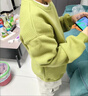 FIDQIOG國際品牌男童春秋衛(wèi)衣2025新款假兩件大童帥氣針織上衣 綠色 110 cm 曬單實拍圖