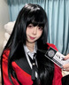 lolita假發(fā)姬發(fā)式漫展偽娘cosplay洛麗塔雙馬尾女仆公主切黑長直 黑色系 長發(fā) 55cm 送佩戴發(fā)網(wǎng) 曬單實(shí)拍圖