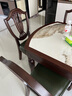 印作美式復(fù)古全實木核桃木巖板餐桌餐廳家用可變圓桌1.35m可伸縮飯桌 1.5米餐桌+主圖款軟包椅6把 曬單實拍圖