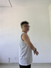 帛芮寬肩背心男純棉運(yùn)動(dòng)無袖背心內(nèi)穿健身籃球跑步男士白色打底汗衫 曬單實(shí)拍圖
