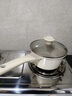 BAMBETEL班貝特德國品牌陶瓷奶鍋不粘鍋寶寶專用輔食鍋煎煮蒸一體湯鍋煮面 湯鍋+琺瑯蒸格適用2-4人 24cm 曬單實(shí)拍圖