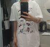 魯雅爾 日系可愛(ài)貓咪短袖T恤女夏季新款純棉白色打底寬松慵懶風(fēng)半袖上衣 白色 M 建議80斤到100斤 曬單實(shí)拍圖