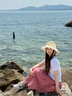巧丂 編織防曬遮陽海邊帽子田園風(fēng)休閑百搭蕾絲沙灘拉菲草帽女大頭圍 草帽【米色】 曬單實(shí)拍圖