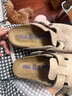 BIRKENSTOCK勃肯德國(guó)進(jìn)口男女款牛皮絨面革軟底Boston包頭拖鞋七夕甄選 灰色窄版560773 37 曬單實(shí)拍圖