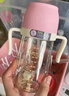 小土豆（potato）PPSU吸管奶瓶一歲以上大寶寶帶手柄重力球吸嘴330ml 淺桃粉 曬單實(shí)拍圖