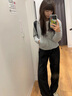 班尼路外套女開衫衛(wèi)衣女裝春秋冬新款休閑顯瘦短款上衣服連帽小個子女生 灰#純色 【高支柔綿】 M 曬單實拍圖