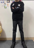 皮爾卡丹休閑褲男士秋季厚款純棉直筒彈力寬松百搭商務(wù)中青年休閑西褲男 黑色 32 曬單實(shí)拍圖