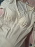 Mom Jane哺乳上衣秋衣莫代爾睡衣孕婦保暖內(nèi)衣春秋產(chǎn)后喂奶月子服免穿文胸 奶油白+灰咖色闊腿褲-莫代爾可拆 L 建議體重(110-140斤) 曬單實(shí)拍圖