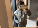 POUM美式寬松棒球服男女同款2025春秋季設計感學(xué)院風(fēng)百搭情侶夾克外套 灰色 毛呢 L 曬單實(shí)拍圖