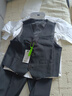 衣諾坊兒童西服馬甲套裝男童西裝禮服演出服 黑色馬甲套裝 140CM 曬單實(shí)拍圖