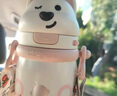 babycare西高地保溫杯學(xué)飲兒童寶寶學(xué)生上學(xué)水壺吸管直飲杯外出6月+-小粉 曬單實(shí)拍圖