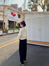 森馬森柔棉|商場(chǎng)同款休閑褲女分割彎刀褲2025新款秋寬松撞色長(cháng)褲 黑色90001 L 曬單實(shí)拍圖